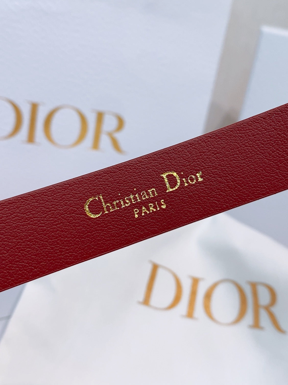 DIOR 26S BELT 20 MM IN DARK RED CALFSKIN 635754