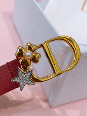 DIOR 26S BELT 20 MM IN DARK RED CALFSKIN 635754
