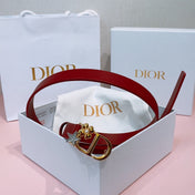 DIOR 26S BELT 20 MM IN DARK RED CALFSKIN 635754