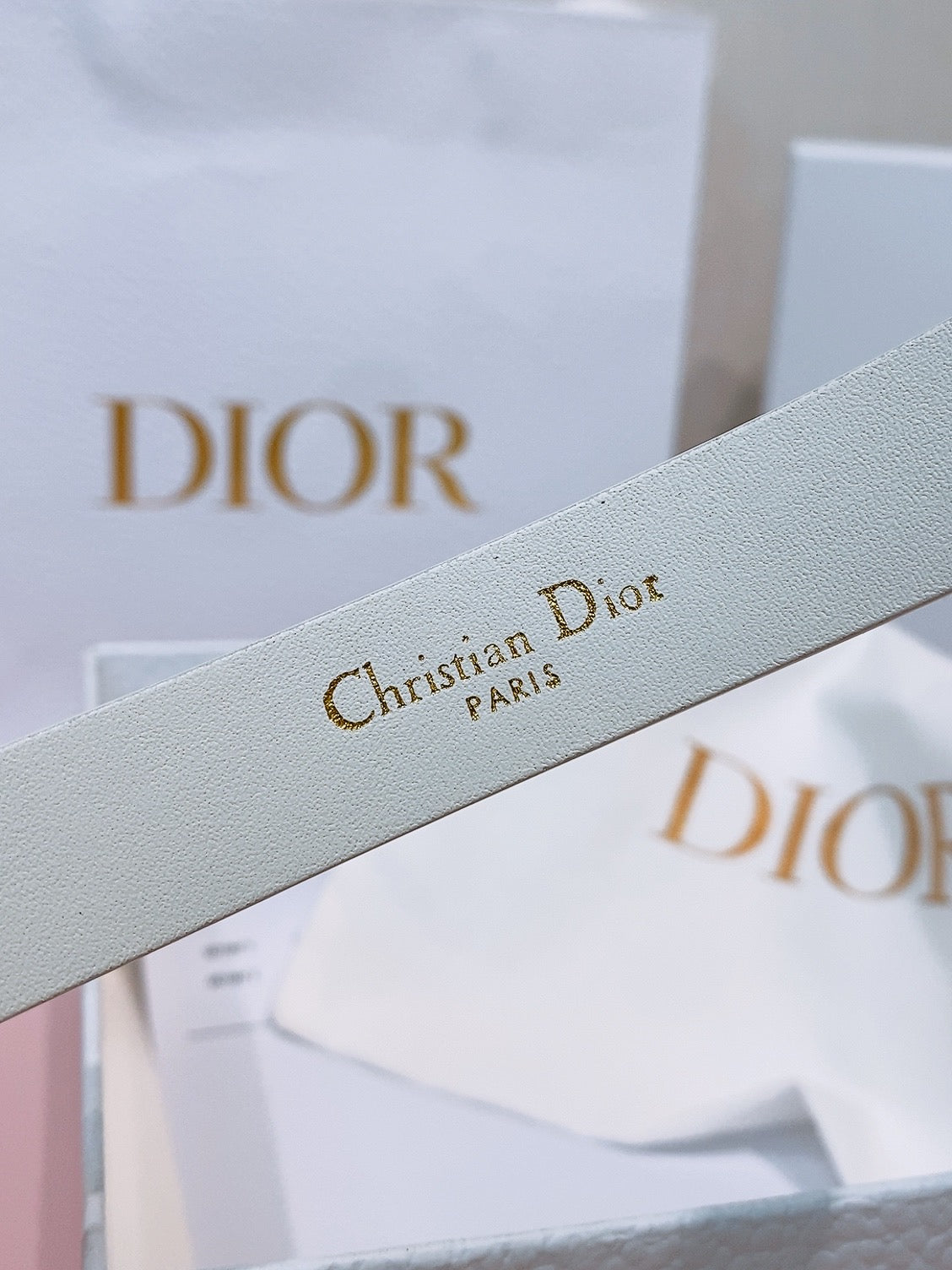 DIOR 26S BELT 20 MM IN WHITE CALFSKIN 635755