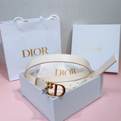 DIOR 26S BELT 20 MM IN CREAM WHITE CALFSKIN 635756