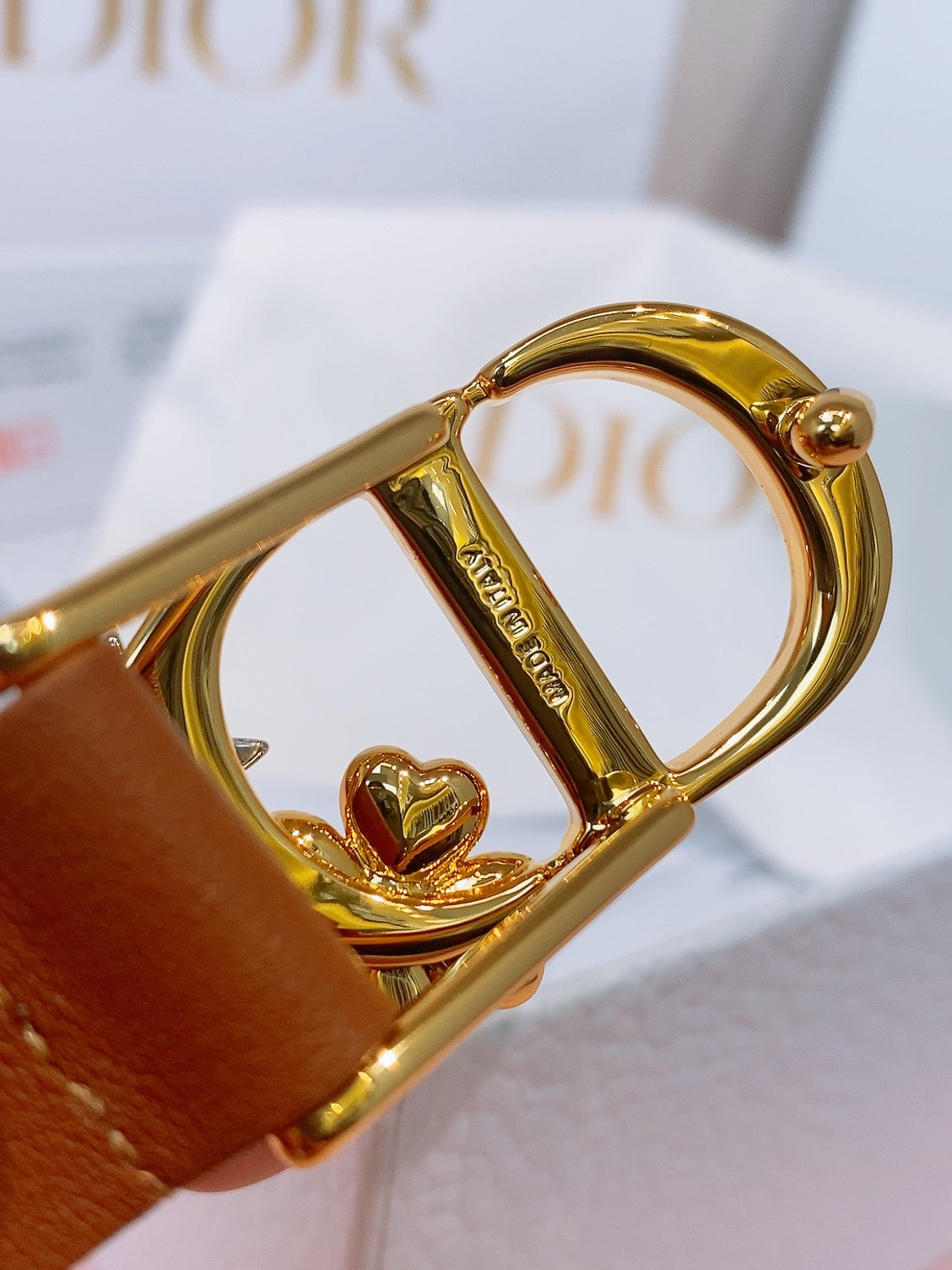 DIOR 26S BELT 20 MM IN BROWN CALFSKIN 635757