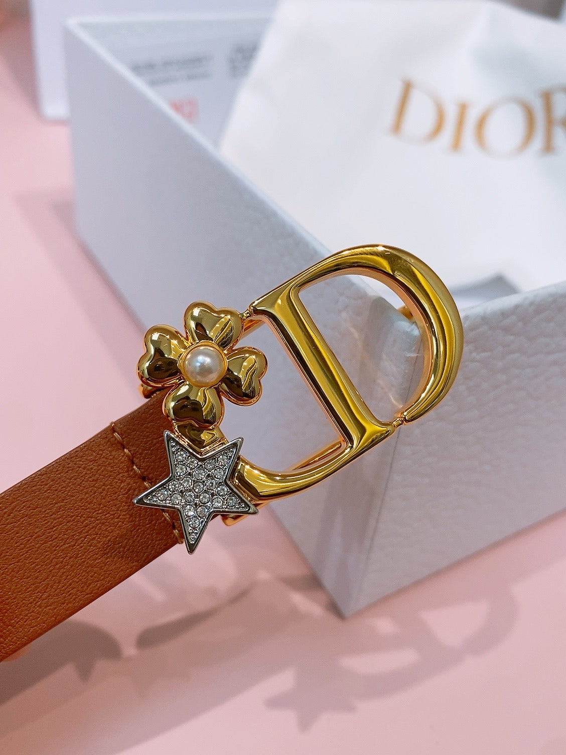 DIOR 26S BELT 20 MM IN BROWN CALFSKIN 635757