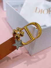DIOR 26S BELT 20 MM IN BROWN CALFSKIN 635757
