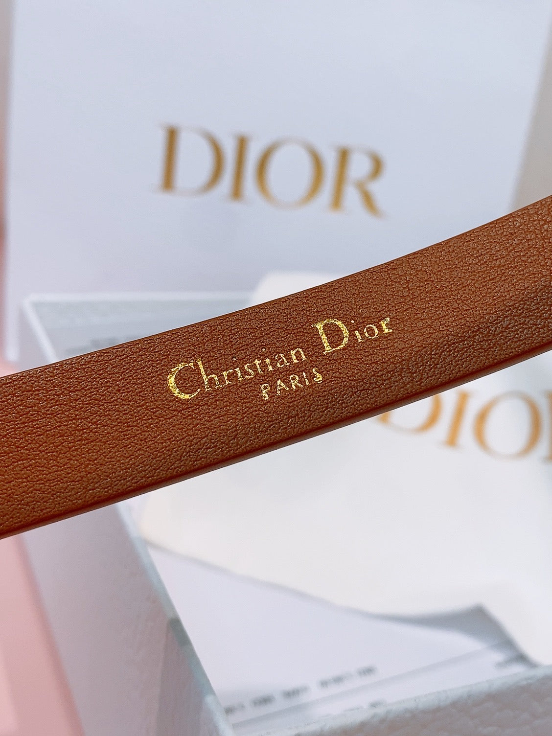 DIOR 26S BELT 20 MM IN BROWN CALFSKIN 635757