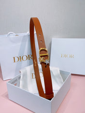 DIOR 26S BELT 20 MM IN BROWN CALFSKIN 635757