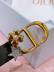 DIOR 26S BELT 20 MM IN BLACK CALFSKIN 635758
