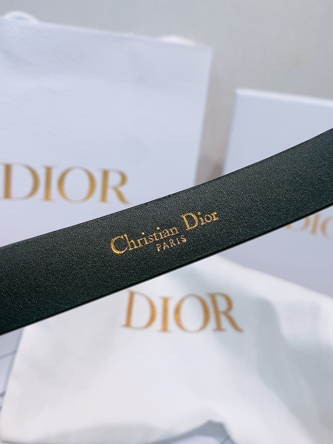 DIOR 26S BELT 20 MM IN BLACK CALFSKIN 635758