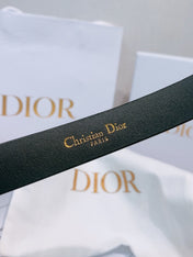 DIOR 26S BELT 20 MM IN BLACK CALFSKIN 635758