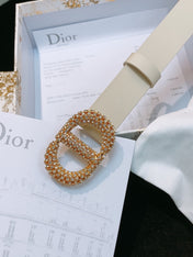 DIOR 26S BELT 25 MM IN WHITE CALFSKIN STYLE 3 643064