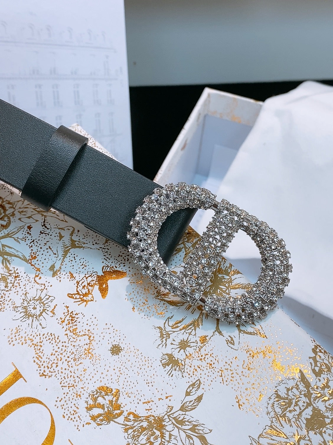 DIOR 26S BELT 25 MM IN BLACK CALFSKIN STYLE 2 643066