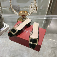 BELLE VIVIER MULES IN BLACK PATENT CALFSKIN