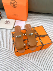 INVINCIBLE 50 SANDAL IN BRONZE BROWN CALFSKIN