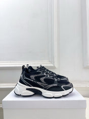 DIOR 26S SNEAKER IN BLACK CALFSKIN AND MESH FABRIC