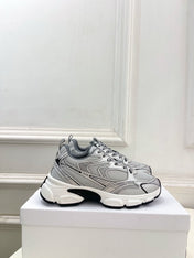 DIOR 26S SNEAKER IN GREY CALFSKIN AND MESH FABRIC