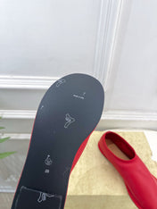 THE ROW 26S SLIP-ON FLATS IN RED NAPPA CALFSKIN