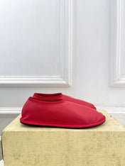THE ROW 26S SLIP-ON FLATS IN RED NAPPA CALFSKIN