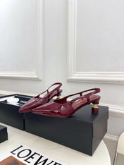 CHANEL 26S POINTED TOE HIGH HEELS 55 MM IN DARK RED PATENT LAMBSKIN