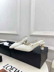 CHANEL 26S POINTED TOE HIGH HEELS 55 MM IN WHITE PATENT LAMBSKIN