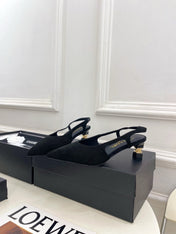 CHANEL 26S POINTED TOE HIGH HEELS 55 MM IN BLACK SUEDE