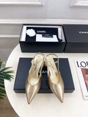 CHANEL 26S POINTED TOE HIGH HEELS 55 MM IN BLACK SUEDE