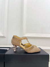CHANEL 26S HIGH HEELS 65 MM IN GOLD WITH CRYSTAL EMBELLISHMENTS