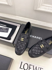 CHANEL 26S LOAFER MULES IN BLACK LAMBSKIN FABRIC