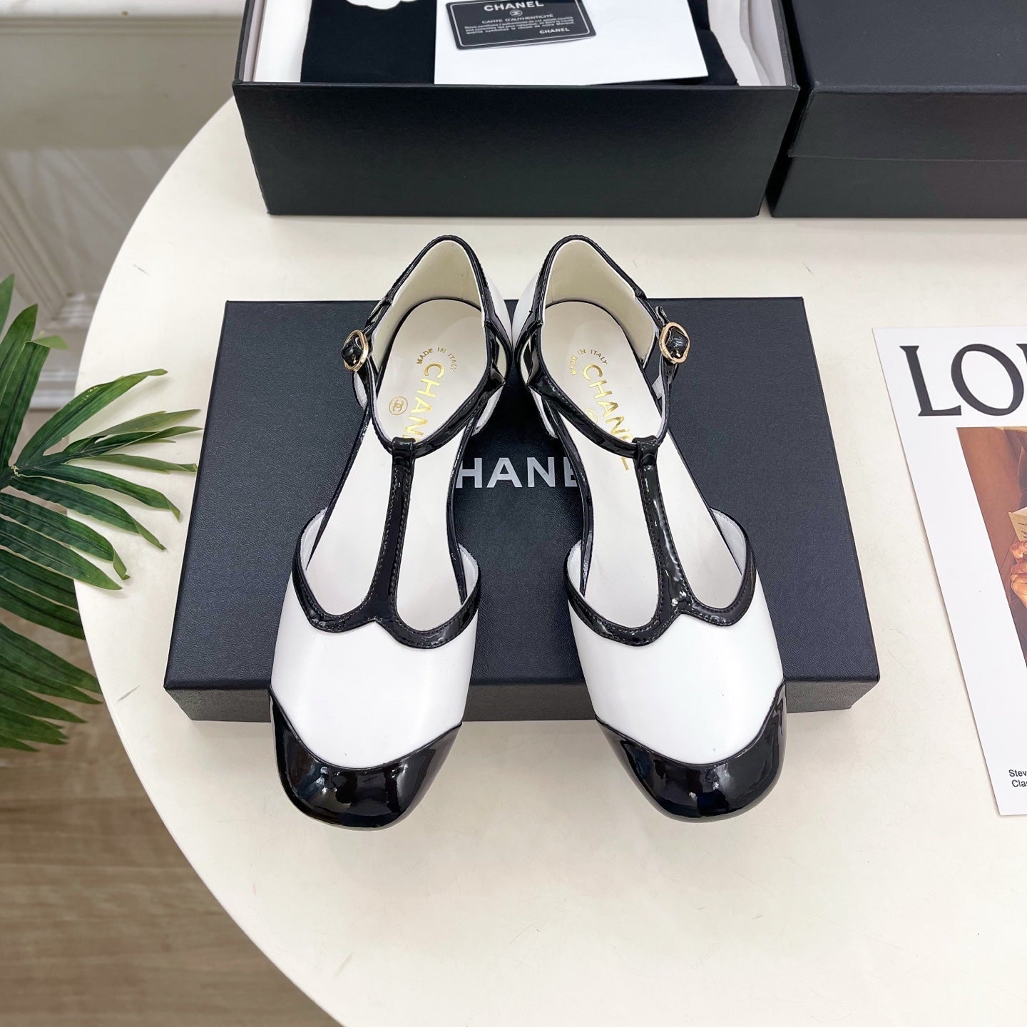 CHANEL 26S T STRAP MARY JANES IN WHITE LAMBSKIN