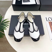 CHANEL 26S T STRAP MARY JANES IN WHITE LAMBSKIN