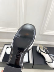 CHANEL 26S T STRAP MARY JANES IN WHITE LAMBSKIN
