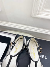 CHANEL 26S T STRAP MARY JANES IN WHITE LAMBSKIN