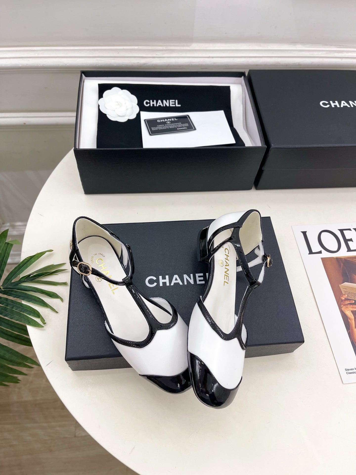 CHANEL 26S T STRAP MARY JANES IN WHITE LAMBSKIN