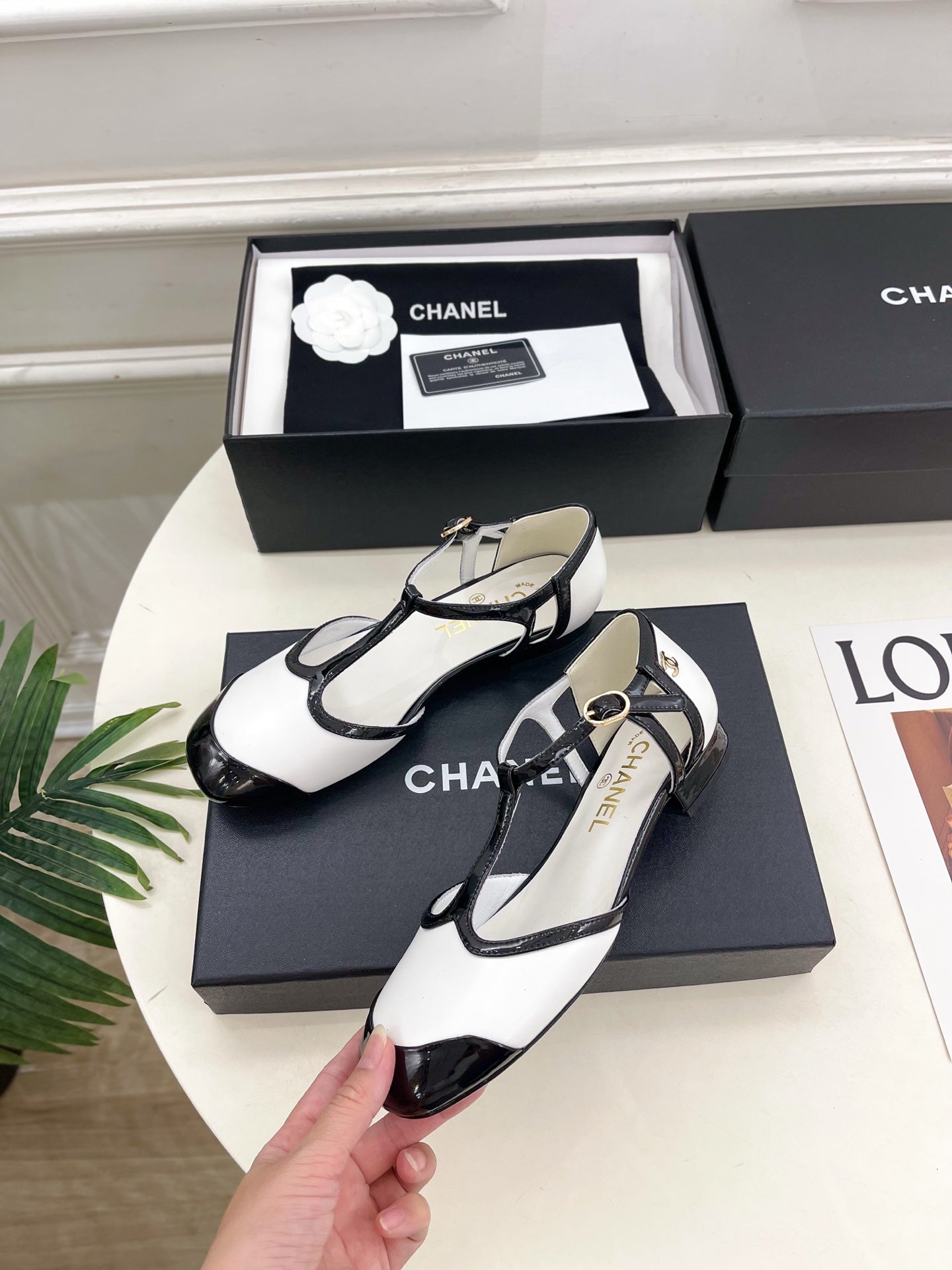 CHANEL 26S T STRAP MARY JANES IN WHITE LAMBSKIN