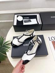 CHANEL 26S T STRAP MARY JANES IN WHITE LAMBSKIN