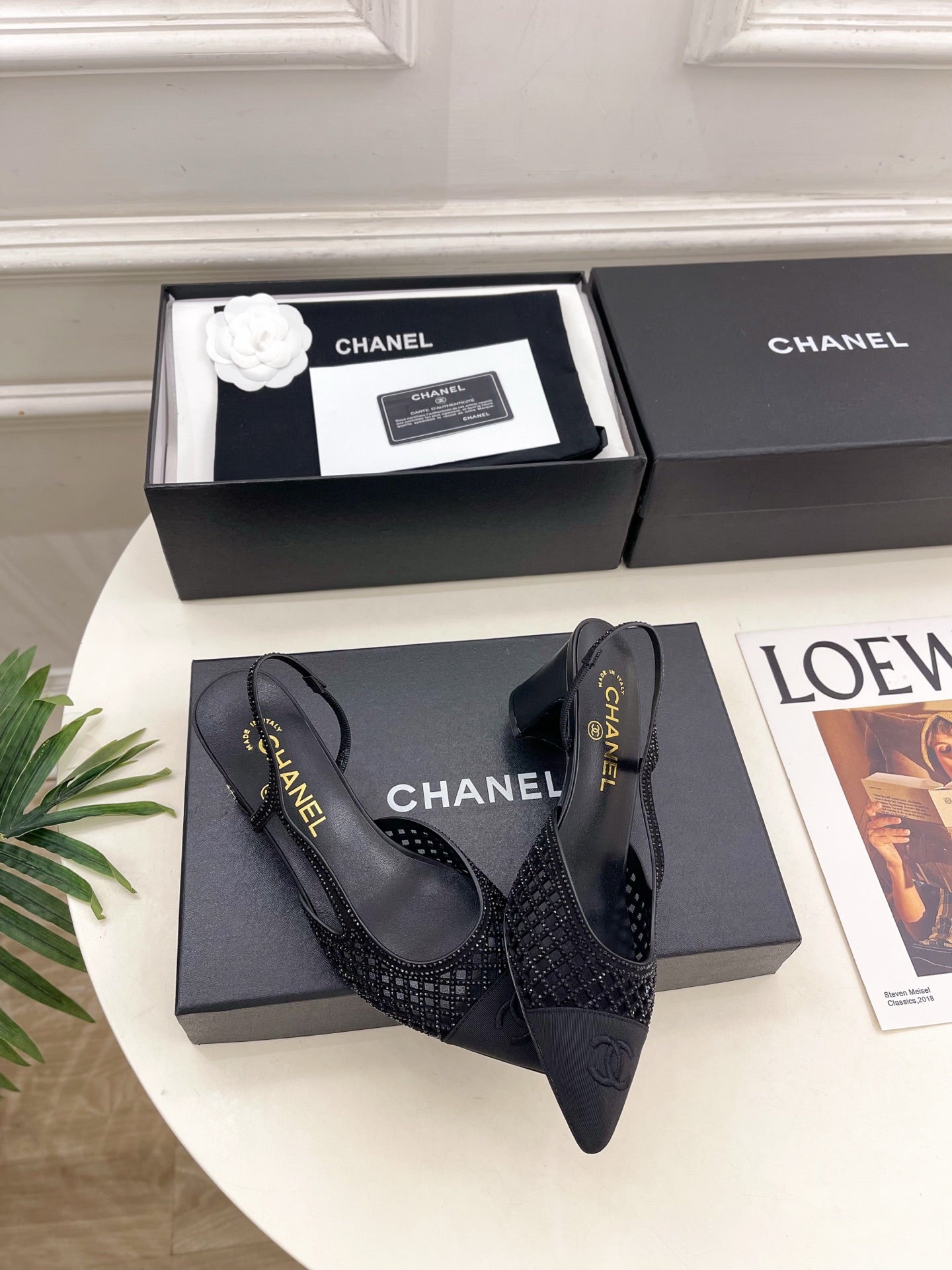 CHANEL 26S POINTED TOE HIGH HEEL SLINGBACK PUMPS 60MM IN BLACK MESH