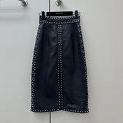 HERMES 26S LEATHER SKIRT 734