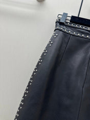 HERMES 26S LEATHER SKIRT 734