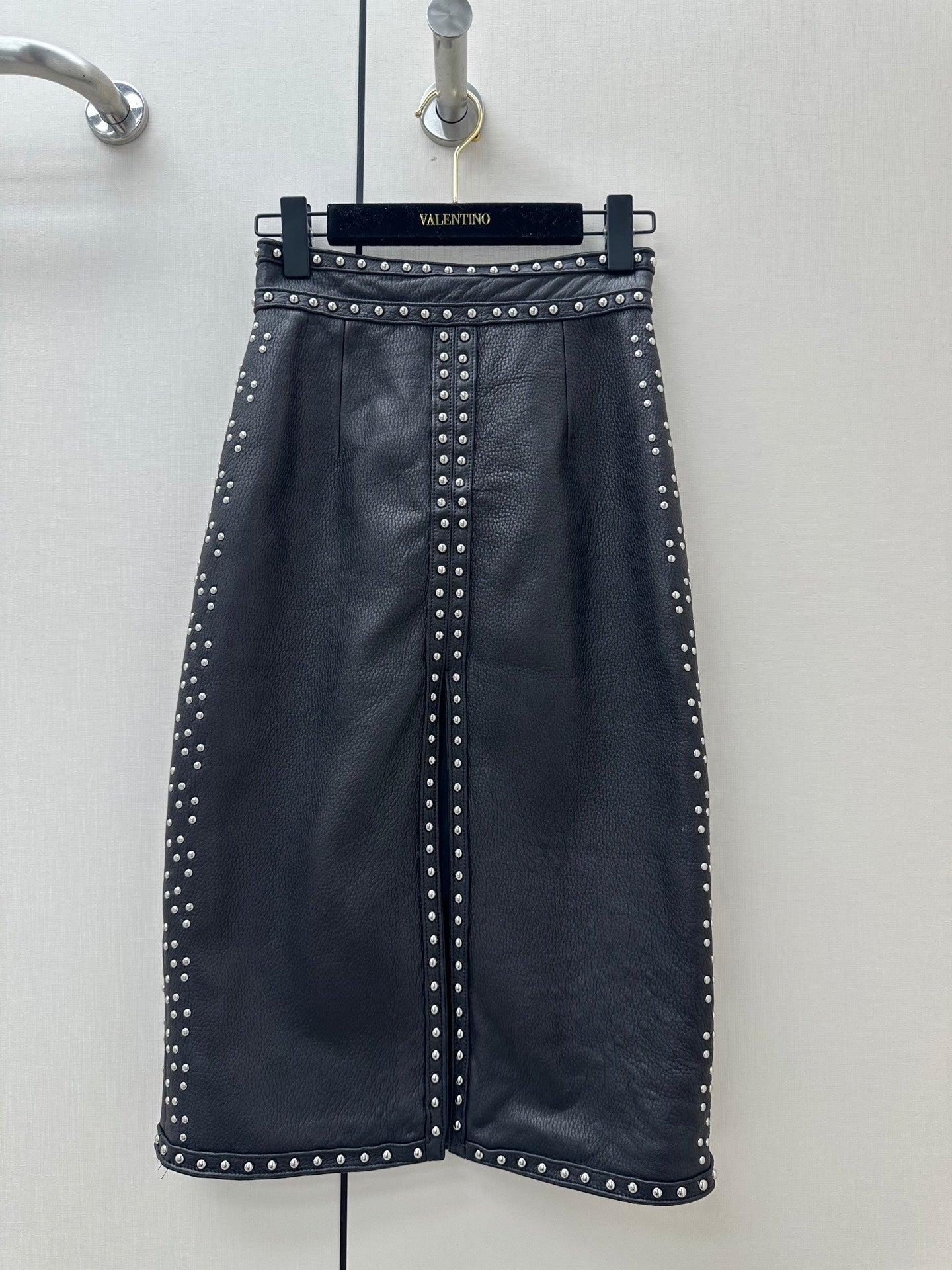 HERMES 26S LEATHER SKIRT 734