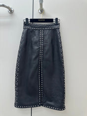HERMES 26S LEATHER SKIRT 734