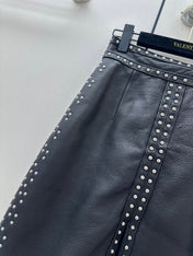 HERMES 26S LEATHER SKIRT 734