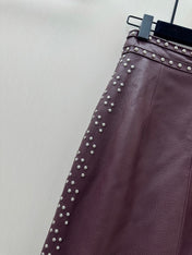 HERMES 26S LEATHER SKIRT 733