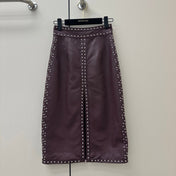 HERMES 26S LEATHER SKIRT 733