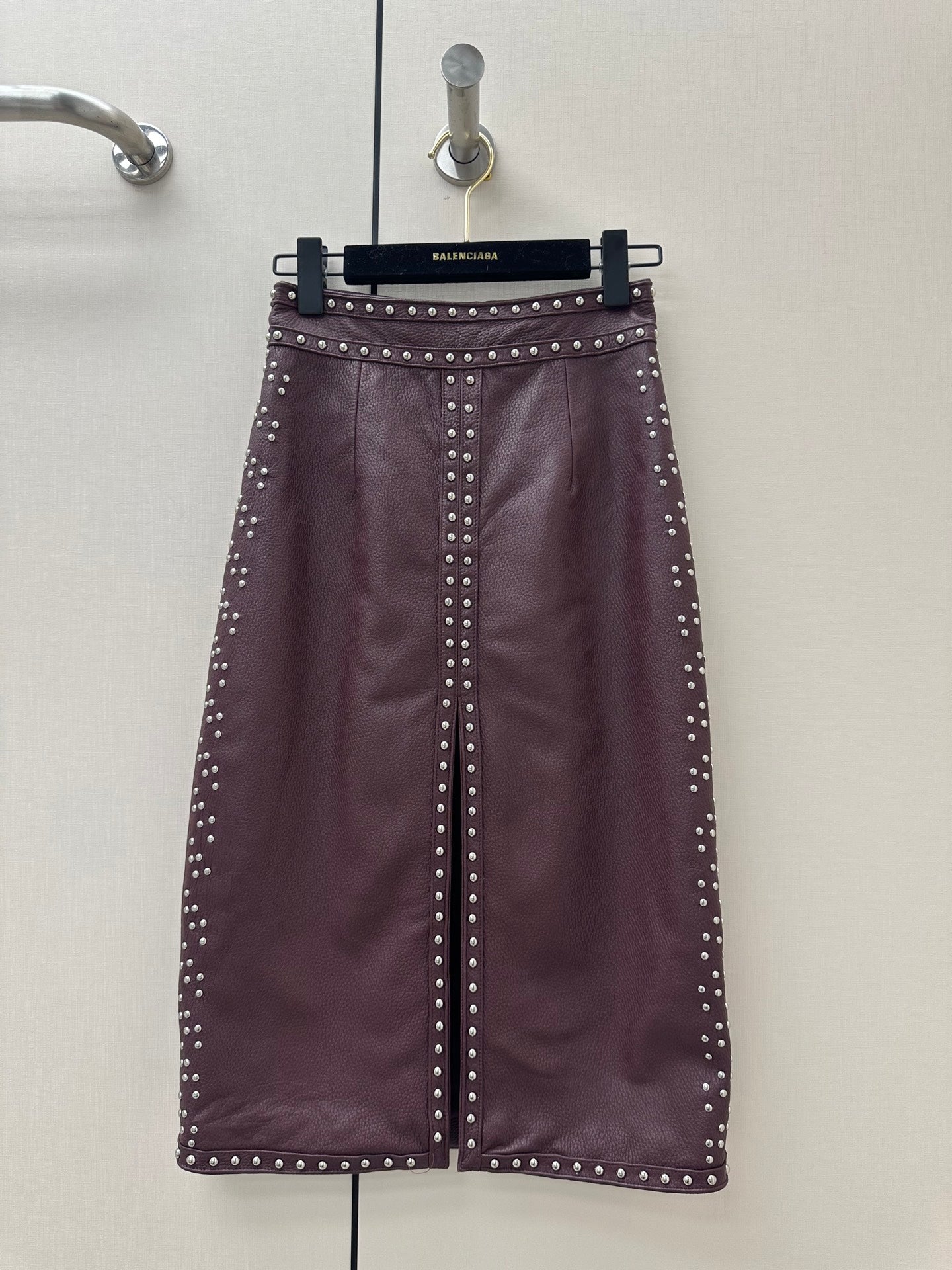 HERMES 26S LEATHER SKIRT 733