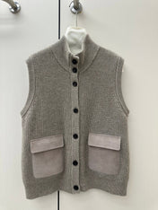 LORO PIANA 26S HIGH-NECK BUTTONED KNIT VEST 913