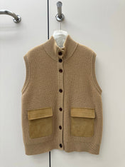 LORO PIANA 26S HIGH-NECK BUTTONED KNIT VEST 912