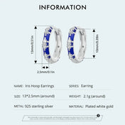 White Gold Plated Inifinite Love Hoop Earring Cartilage Earrings Lightweight - Blue