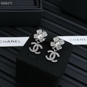 PENDANT EARRINGS CC 25P IN GOLD AND CRYSTAL