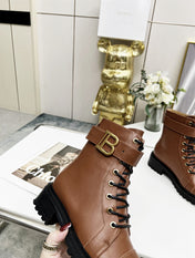 BALMAIN 26S BOOTS IN BROWN CALFSKIN