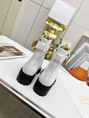 BALMAIN 26S BOOTS IN WHITE CALFSKIN