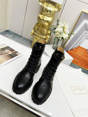 BALMAIN 26S BOOTS IN BLACK CALFSKIN